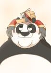 adopted_(lore) adopted_son_(lore) adoptive_father_(lore) anatid anseriform anthro avian bear bird black_and_white_fur blush dreamworks duck duo giant_panda hi_res kung_fu_panda male mammal master_po_ping mr._ping panda_po size_difference smile