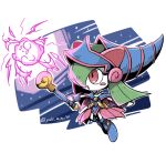  artist_name blue_footwear clefairy cosplay dark_magician_girl dark_magician_girl_(cosplay) detached_sleeves green_hair hat holding holding_wand kirlia open_mouth pink_eyes pokemon pokemon_(creature) showgirl_skirt wand wizard_hat yu-gi-oh! yuki_min_30 