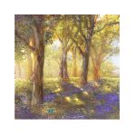  bush creature dappled_sunlight day flower forest grass mimoth morning nature no_humans original painting_(medium) plant purple_flower scenery shadow sunlight sunrise traditional_media tree 