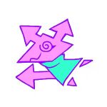 animated arrow_(anatomy) blue_clothing clothing deltarune eyelashes female loop low_res pink_body pink_ears smile solo spiral_eyes undertale_(series) virovirokun voidcatart