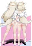  2girls absurdres animal_ears ass ass_grab barefoot blonde_hair blue_background blue_hair commentary_request dog_ears dog_girl dog_tail from_behind fuwawa_abyssgard fuwawa_abyssgard_(1st_costume) highres hololive hololive_english incest maebari mococo_abyssgard mococo_abyssgard_(1st_costume) multicolored_background multicolored_hair multiple_girls mutual_ass_grab pink_background pink_hair pussy revision shirt short_hair short_sleeves siblings sisters soles standing streaked_hair tail toes twins two-tone_hair two_side_up virtual_youtuber white_background white_shirt yuri zonzu 
