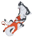 anthro anus big_dom_small_sub black_body black_fur bodily_fluids breasts canid canid_taur canine canine_taur canis dog_taur domestic_dog dominant duo female feralcata feralcatalyst fluffy fluffy_tail fur hi_res holding_head hug husky male mammal mammal_taur monodog nordic_sled_dog orange_body orange_fur paws penetration saliva size_difference small_breasts spit_on_face spitz tail taur vaginal vaginal_penetration white_body white_fur