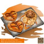  artist_logo food food_focus food_name heart highres ice_cream maple_syrup no_humans original syrup waffle yuki00yo 