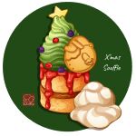  artist_logo christmas cookie food food_focus food_name highres icing no_humans original pastry souffle_(food) syrup yuki00yo 