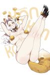  1girl animal_ears bare_shoulders blush breasts carmilla_(fate) cleavage collarbone fake_animal_ears fate/grand_order fate_(series) fox_ears fox_tail high_heels highres large_breasts long_hair looking_at_viewer monkey_jon parted_bangs revealing_clothes solo tail white_hair yellow_eyes 