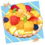  blueberry food food_focus fruit fruit_tart no_humans original pastry pineapple pineapple_slice strawberry takisou_sou tart_(food) 