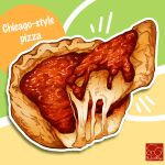  artist_logo cheese chicago_deep_dish_pizza food food_focus food_name highres no_humans original pizza tomato_sauce yuki00yo 