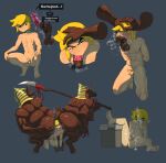  abs absurd_res anthro balls between_butts big_dom_small_sub blin_(tloz) blonde_hair crouching deep_throat dialogue dominant fellatio forced genitals girly group hair hairy_balls hi_res humanoid hylian kokobiel larger_male link male male/male mammal melee_weapon moblin musclegut muscular muscular_anthro muscular_male musk_clouds musky_cock musky_penis nintendo oral overweight overweight_anthro overweight_male penile penis penis_size_difference polearm pubes sex size_difference smaller_male spear suina the_legend_of_zelda trio video_games weapon wind_waker 