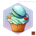  artist_logo cupcake food food_focus food_name highres icing macaron no_humans original pastry yuki00yo 
