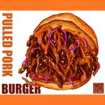  artist_logo bread burger food food_focus food_name highres meat no_humans original pork pulled_pork yuki00yo 