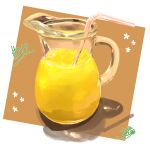  absurdres drink drinking_straw food food_focus highres jug_(bottle) juice no_humans orange_juice original star_(symbol) takisou_sou 