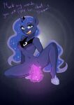  angry anthro breasts dildo dildo_insertion dream equid equine female friendship_is_magic furrytan hasbro hi_res horn magic mammal masturbation medium_breasts my_little_pony princess_luna_(mlp) sex_toy sex_toy_insertion solo sparkles spread_legs spreading text 