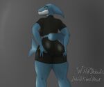  anthro big_butt butt clothed clothing digital_drawing_(artwork) digital_media_(artwork) digital_painting_(artwork) female fish hi_res marine muscular muscular_female shark solo thick_thighs wild_inhibitions 