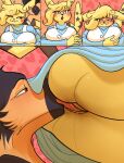  anthro blush bottomless butt celeste_(roughfluff) clothed clothing comic cunnilingus duo eyelashes fan_character fangs female hair hi_res kaboozey male male/female nintendo oral piercing pikachu pok&eacute;mon pok&eacute;mon_(species) sex teeth vaginal video_games 