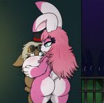  anthro big_breasts breast_play breasts brown_body clothing digital_media_(artwork) dominant dominant_female duo electricsnowfox eye_contact eyewear eyewear_on_head female fur goggles goggles_on_head hair headgear headwear hi_res lagomorph leporid looking_at_another looking_down looking_up male male/female mammal narehate nude pink_body pink_fur pink_hair pinned pinned_to_wall rabbit scared sex simple_background size_difference smothering submissive submissive_male surprise thick_thighs titfuck unknown_scientist_(character) white_body white_fur white_hair 