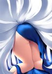  9_tails animal_humanoid azur_lane bent_over big_butt biped blue_clothing blue_dress butt butt_focus canid canid_humanoid canine canine_humanoid clothed clothing colored digital_media_(artwork) dress female fluffy fluffy_tail fox_humanoid fur hi_res humanoid kaga_(azur_lane) kneeling light_body light_skin mammal mammal_humanoid monotone_body monotone_fur monotone_tail multi_tail rear_view shaded solo thick_thighs white_body white_fur white_tail xi_ying 