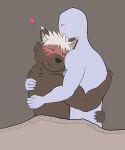  5:6 anthro blush cuddling duo embrace faceless_character faceless_male fftempest fur grey_body grey_fur hair hi_res hug humanoid male male/male muscular muscular_male tadatomo white_hair 