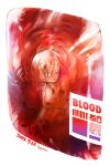  1girl barcode blood blood_bag dated english_text gradient hair_over_one_eye highres hogara label looking_at_viewer medium_hair monster_girl original signature simple_background slime_girl solo white_background 