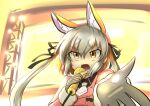  1girl animal_costume animal_ear_fluff animal_ears blazer fox_ears fox_girl gloves green_hair hat island_fox_(kemono_friends) jacket kemono_friends kemono_friends_v_project long_hair multicolored_hair necktie ribbon solo taurine_8000mg twintails virtual_youtuber yellow_eyes 