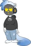  anonymous_artist anthro aphex_twin big_breasts black_clothing black_hoodie black_topwear blue_body blue_fur bottomwear breasts clothing denim denim_clothing evo_cyber_mink_(oc) female fur hoodie jeans mammal mask mink mustelid musteline overweight overweight_female pants protogen_visor solo thick_thighs topwear true_musteline white_body white_fur wide_hips 