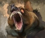 ambiguous_gender bear black_bear black_body black_fur fangs feral fur hi_res mammal open_mouth solo sony-shock teeth tongue ursine
