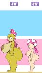 anthro big_breasts big_butt breasts butt duo female hi_res huge_breasts huge_butt huge_hips koopaling mario_bros nintendo rougethedaisy short_stack side_boob side_view thick_thighs toad_(mario) toadette wendy_o._koopa