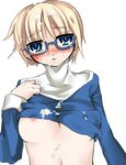  bad_id bad_pixiv_id baroque blush breasts cum cum_on_body cum_on_clothes cum_on_hair cum_on_upper_body elysion facial fujikami_(lilac) glasses highres medium_breasts nipple_slip nipples solo sound_horizon 