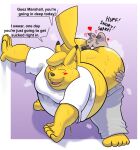  anthro bodily_fluids butt butt_sniffing canid canine canis domestic_dog duo hi_res inflatingskunk male male/male mammal musk nintendo overweight pikachu pok&eacute;mon pok&eacute;mon_(species) rockruff sniffing sweat video_games 