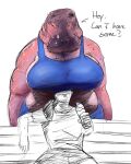  2022 anthro big_breasts bodily_fluids bra breasts clothing common_hippopotamus doctordj duo eyes_closed female hi_res hippopotamid huge_breasts human male mammal meme overweight overweight_anthro overweight_female sports_bra sweat these_aren&#039;t_my_glasses underwear 