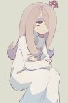  1girl collarbone crossed_arms highres invisible_chair little_witch_academia long_sleeves mushroom pastel_colors simple_background sitting solo sucy_manbavaran tama_(tm_suac) 