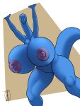  anthro areola big_breasts blue_body breasts brontosaurus cleft_of_venus dinosaur diplodocid female freckles_(artist) genitals hi_res huge_breasts hyper hyper_breasts long_neck looking_at_viewer nipples non-mammal_breasts nude purple_areola purple_nipples pussy reptile sauropod scalie smile solo thick_thighs yellow_eyes 
