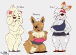  alcremie anthro big_breasts breasts eevee female group hi_res linx_art lynx_art nintendo pok&eacute;mon pok&eacute;mon_(species) scorbunny trio video_games 