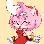  amy_rose anon anthro blush clothing dress duo eulipotyphlan female head_pat hedgehog human mammal sega sonic_the_hedgehog_(series) tail_motion tailwag 