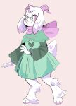 anthro blush bovid caprine claws clothed clothing deltarune digital_media_(artwork) eyewear fangs fluffy fluffy_tail fur glasses goat green_clothing hi_res horn horn_markings long_ears male mammal markings multicolored_clothing paws pink_clothing pink_eyes puppkittyfan1 ralsei scarf solo two_tone_clothing undertale_(series) video_games white_body white_ears white_fur white_tail 