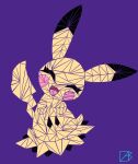  ambiguous_gender black_body blazeing_crab digital_drawing_(artwork) digital_media_(artwork) disguise happy mimikyu nintendo pok&eacute;mon pok&eacute;mon_(species) simple_background simple_coloring solo video_games yellow_body 