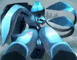  blue_body butt eeveelution female feral genitals glaceon hi_res looking_at_viewer nintendo pok&eacute;mon pok&eacute;mon_(species) pussy raised_tail rurua solo video_games 