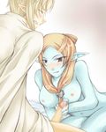  1girl blonde_hair blue_skin breasts cum link long_hair medium_breasts microspace midna midna_(true) orange_hair penis pointy_ears red_eyes spoilers the_legend_of_zelda the_legend_of_zelda:_twilight_princess uncensored 