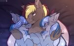 absurd_res arden_heatwave bat_pony bed cuddling equid equine evening_snowfall eyewear female furniture glasses hasbro hi_res horse male mammal midnight_snowstorm my_little_pony pony sibling_(lore) snowstormbat