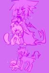 ambiguous_gender bdsm canid canine canis domestic_dog duo feral hi_res mammal mutetroop petplay purple_theme roleplay sketch wynter_(fr34kpet)