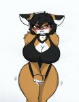  anthro big_breasts blush breasts canid canine clothing fan_character female fox hi_res mammal maxine_boulevard pace-maker shirt solo tank_top thick_thighs topwear 