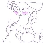  1:1 anthro big_hands blush breast_grab breasts female hand_on_breast nipples orbie_(sodabug) pink_blush question_mark shelldrake sketch solo speech_bubble the_soda_bug 