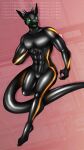  anthro dragon drakons hi_res latex male muscular rubber sentientlatex solo 