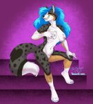  anthro australian_shepherd breasts brown_eyes canid canine canis domestic_dog female genitals herding_dog hi_res mammal nude pastoral_dog pinup pose pussy sheepdog smile solo text toxi_de_vyne_(artist) url 