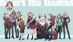  3girls 6+boys :d :o =_= ^_^ achilles_(fate) achilles_(my_student_council)_(fate) ahoge alternate_costume antenna_hair apollo_(fate) aqua_background aqua_hair asclepius_(fate) asclepius_(my_student_council)_(fate) ascot asterios_(fate) bangs between_legs black_coat black_footwear black_hair black_jacket black_necktie black_pants black_sclera black_shorts black_socks black_thighhighs black_vest blonde_hair blue_eyes blush bow bowtie braid brown_footwear brown_hair brown_jacket brown_skirt buttons chiron_(fate) circlet clenched_teeth closed_eyes clothes_grab coat collared_shirt colored_sclera command_spell contrapposto crossed_bangs curtained_hair double-breasted double_bun drinking ear_covers english_text facing_another facing_viewer fate/grand_order fate_(series) frankenstein&#039;s_monster_(fate) fujimaru_ritsuka_(female) full_body fur_scarf fuuma_kotarou_(fate) geronimo_(fate) gloves gradient_hair green_hair green_sweater_vest hair_between_eyes hair_bow hair_bun hair_over_eyes hand_between_legs hand_on_hip hand_on_own_chin head_on_another&#039;s_shoulder head_out_of_frame heracles_(fate) highres holding holding_hands holding_tablet_pc hooded_coat horns hug index_finger_raised indian_style jacket jacket_grab jason_(fate) jason_(my_student_council)_(fate) juice_box kiyohime_(fate) knees_up kotobuki_toro light_brown_hair loafers long_hair looking_at_another looking_to_the_side low-tied_long_hair low_twintails mandricardo_(fate) multicolored_hair multiple_boys multiple_braids multiple_girls muscular muscular_male necktie not_present official_alternate_costume on_head one_side_up open_collar orange_eyes orange_hair pants paris_(fate) parted_lips pink_hair profile red_bow red_bowtie red_eyes red_hair scarf school_uniform scrunchie shaded_face sheep shirt shoes shorts sieg_(fate) single_horn sitting skirt sleeves_rolled_up smile socks spiked_hair standing striped striped_jacket sweatdrop sweater_vest tablet_pc teeth thighhighs thinking thumbs_up twintails upper_teeth vertical-striped_jacket vertical_stripes vest voyager_(fate) white_ascot white_gloves white_hair white_shirt white_socks yellow_bow yellow_scarf 