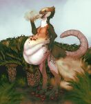  absurd_res anthro avian-king belly belly_stuffing big_belly bloated burp_cloud burping cycad dinosaur fart fart_cloud fart_fetish female fowlroyalafterdark gas gobbling herbivore hi_res hyper hyper_belly indigestion isaberrysaur isaberrysauria ornithischian ornithopod reptile scalie slobby solo stuffing 