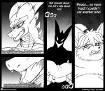  2017 anthro bag big_breasts bodily_fluids breasts canid canine clothing comic dragon drooling duo english_text female fox hair hi_res horn if_hell_had_a_taste lying male mammal monochrome morbidly_obese morbidly_obese_anthro morbidly_obese_female muscular muscular_anthro muscular_male nude obese obese_anthro obese_female on_back open_mouth overweight overweight_anthro overweight_female ponytail saliva scales scar shirt skylar_fidchell text tiffany_brewwer topwear viroveteruscy weight_gain 
