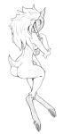  2020 anthro black_and_white bovid breasts butt caprine cloven_hooves female full-length_portrait hi_res hooves kindred_(lol) lamb_(lol) league_of_legends mammal mask mask_only monochrome nude portrait rear_view riot_games sheep side_boob sitting sketch solo video_games w4g4 