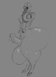  absurd_res anthro balls big_balls big_breasts big_butt big_penis bodily_fluids breasts butt cerberus_(separus) demogorgon genital_fluids genitals gryn_vs hi_res huge_balls huge_butt hyper hyper_balls hyper_butt hyper_genitalia leaking_precum looking_at_viewer male monochrome muscular muscular_male penis precum saliva simple_background solo thick_thighs tonuge 