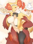  &lt;3 2022 absurd_res anthro anthro_focus artist_name big_breasts bikini bikini_top black_body black_fur blush bodily_fluids bow_(feature) bow_accessory bow_ribbon braixen breasts brown_body brown_fur canid canine cleavage clothed clothing cookie dated delphox duo female female_anthro female_focus flying_sweatdrops food fur hand_on_hip hi_res holding_object inner_ear_fluff kemono looking_at_viewer maid_headdress mammal multicolored_body multicolored_fur navel nintendo one_eye_closed open_mouth plate pok&eacute;mon pok&eacute;mon_(species) red_body red_eyes red_fur red_nose shirt_collar signature solo_focus sweat sweatdrop swimwear teapot text translated_description tubasa tuft video_games white_body white_fur wink yellow_body yellow_fur 