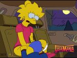  1boy 1girl bad_source car cunnilingus ground_vehicle hetero highres lisa_simpson metalcrayon milhouse_van_houten motor_vehicle oral panties panties_around_one_leg teenage the_simpsons underwear vehicle_interior 